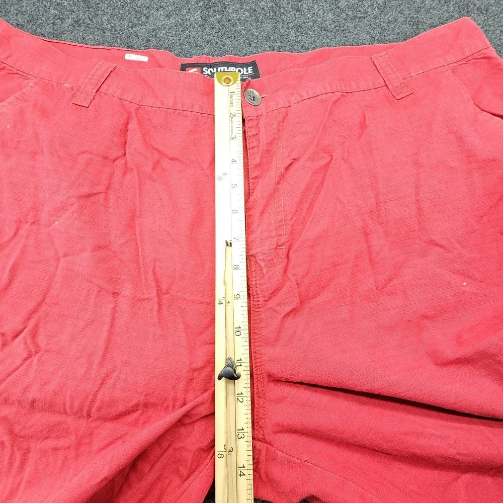 Vintage South Pole Cargo Shorts Mens sz 42 Red Ripstop Hip Hop Streetwear Baggy